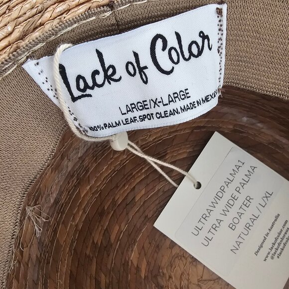 Lack of Color Hat, 100% Palm Leaf. Made in Mexico, Size L/XL, Ultra wide - Picture 3 of 12